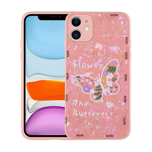 iPhone 12 Kılıf Desenli Sert Silikon Zore Mumila Kılıf - Pink Flower