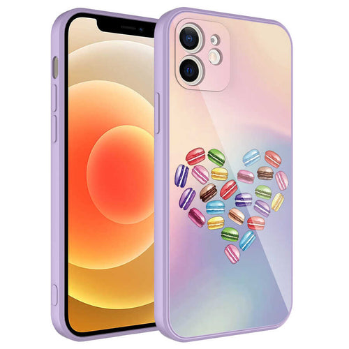 iPhone 12 Kılıf Kamera Korumalı Desenli Sert Silikon Zore Epoksi Kılıf - NO1