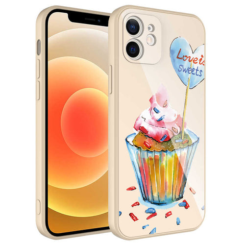 iPhone 12 Kılıf Kamera Korumalı Desenli Sert Silikon Zore Epoksi Kılıf - NO8