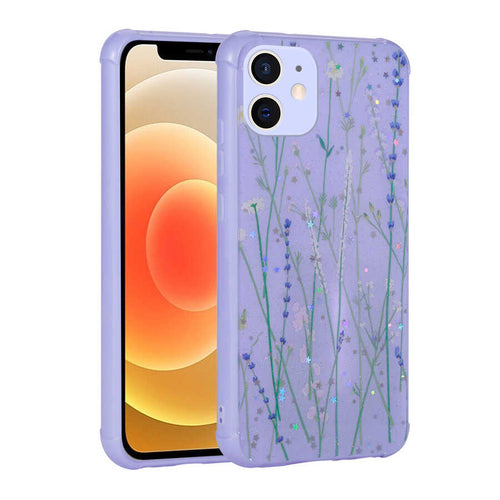 iPhone 12 Kılıf Simli Desenli Kamera Korumalı Parlak Zore Popy Kılıf - Dallar