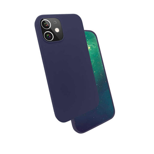 iPhone 12 Kılıf Zore Silk Silikon - Lacivert