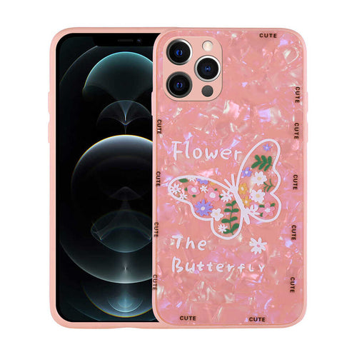 iPhone 12 Pro Kılıf Desenli Sert Silikon Zore Mumila Kılıf - Pink Flower