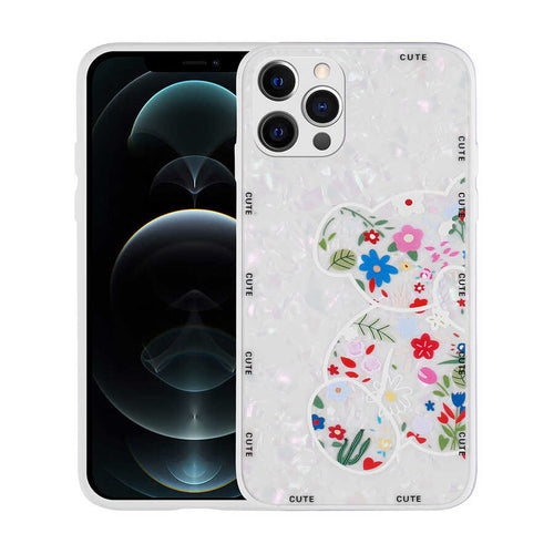 iPhone 12 Pro Kılıf Desenli Sert Silikon Zore Mumila Kılıf - White Bear