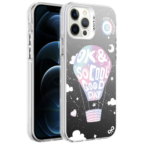 iPhone 12 Pro Kılıf Desenli Zore Silver Sert Kılıf - Balon