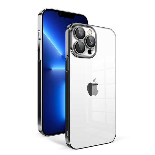 iPhone 12 Pro Kılıf Kamera Korumalı Renkli Çerçeveli Zore Garaj Kılıf - Siyah