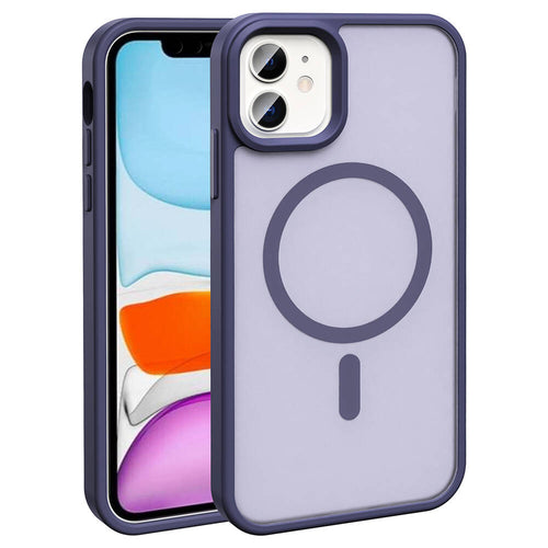 iPhone 12 Pro Kılıf M-safe Şarj Özellikli Mat Arka Yüzey Zore Sio Kılıf - Derin Mor
