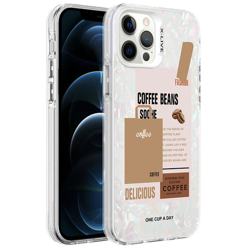 iPhone 12 Pro Kılıf Mermer Desenli Zore Marbello Kılıf - Kahverengi