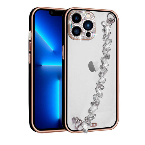 iPhone 12 Pro Kılıf Taş Süslemeli Kamera Korumalı El Tutamaçlı Zore Blazer Kılıf - Siyah