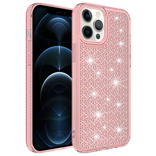 iPhone 12 Pro Max Kılıf Airbagli Parlak Tasarımlı Zore Snow Kılıf - Pembe