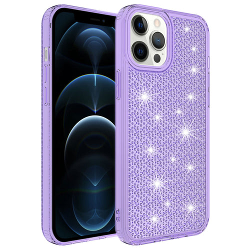 iPhone 12 Pro Max Kılıf Airbagli Parlak Tasarımlı Zore Snow Kılıf - Mor