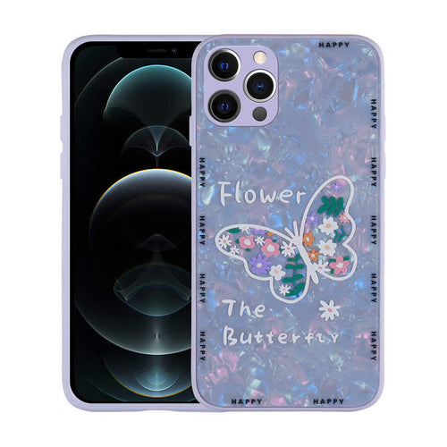 iPhone 12 Pro Max Kılıf Desenli Sert Silikon Zore Mumila Kılıf - Lilac Flower