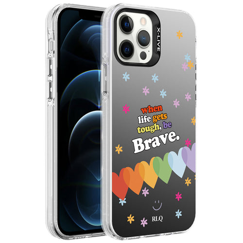 iPhone 12 Pro Max Kılıf Desenli Zore Silver Sert Kılıf - Kalp