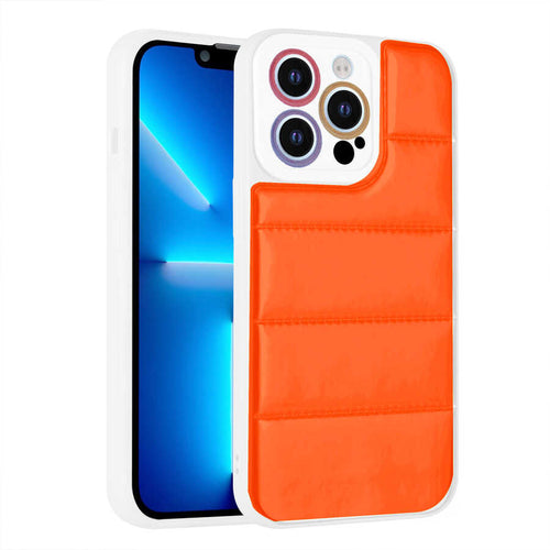 iPhone 12 Pro Max Kılıf Kamera Korumalı Airbagli Renkli Zore Seksek Kılıf - Turuncu