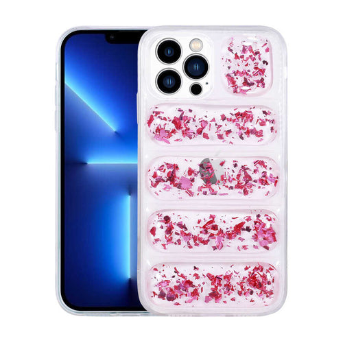 iPhone 12 Pro Max Kılıf Kamera Korumalı Simli Airbag'li Zore Dalga Kılıf - Pembe Koyu