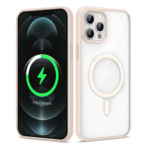 iPhone 12 Pro Max Kılıf M-safe Wireless Şarj Özellikli Silikon Zore Ege Kılıf - Pembe