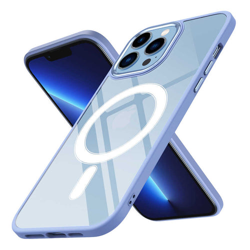 iPhone 12 Pro Max Kılıf Wireless Şarj Özellikli Zore Krom M-safe Silikon Kılıf - Lila