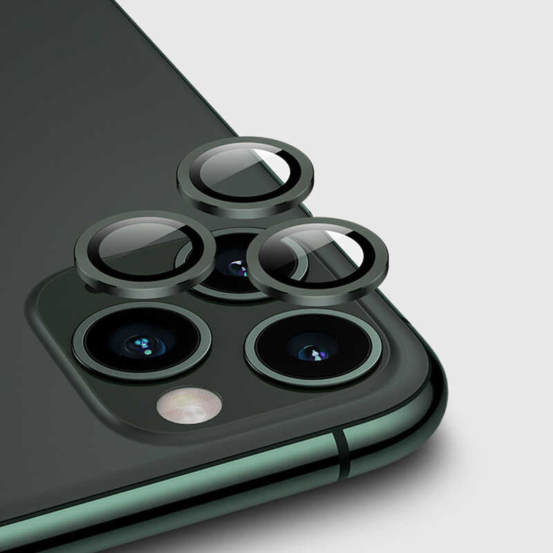 iPhone 12 Pro Zore CL-02 Kamera Lens Koruyucu - Koyu Yeşil