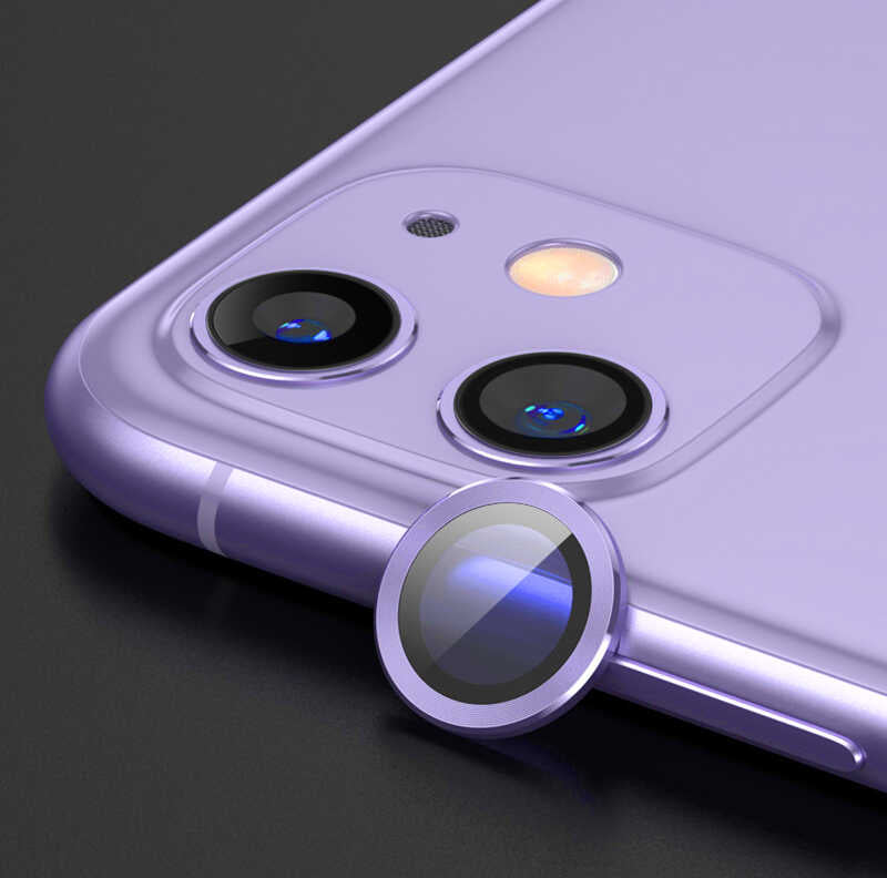 iPhone 12 Zore CL-07 Kamera Lens Koruyucu - Mor