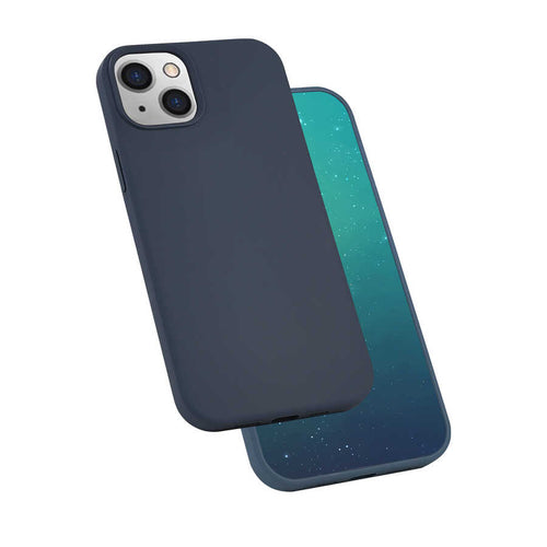iPhone 13 Kılıf Zore Silk Silikon - Lacivert