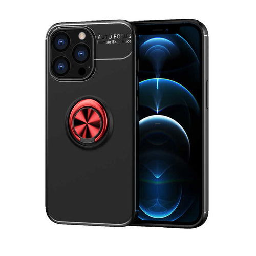 iPhone 13 Pro Max Kılıf Zore Ravel Silikon Kılıf - Siyah-Kırmızı