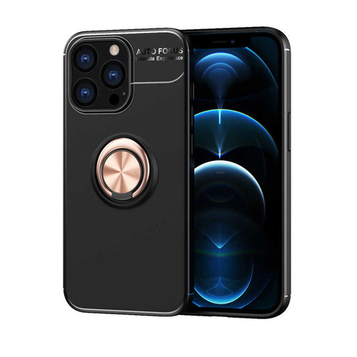 iPhone 13 Pro Max Kılıf Zore Ravel Silikon Kılıf - Siyah-Rose Gold
