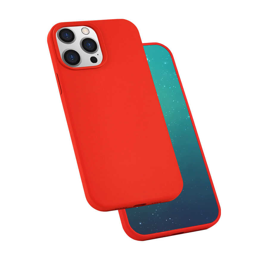 iPhone 13 Pro Max Kılıf Zore Silk Silikon - Kırmızı