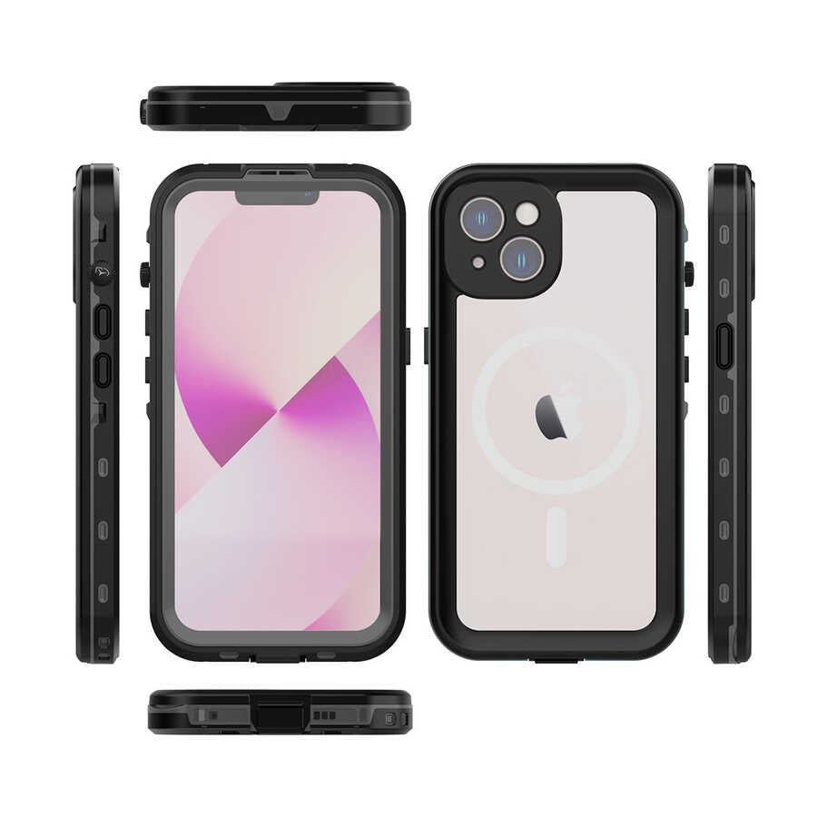iPhone 14 Plus Kılıf 1-1 Su Geçirmez Kılıf - Siyah