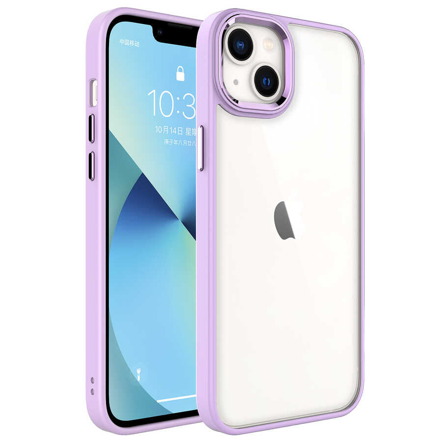 iPhone 14 Plus Kılıf Zore Krom Kılıf - Lila