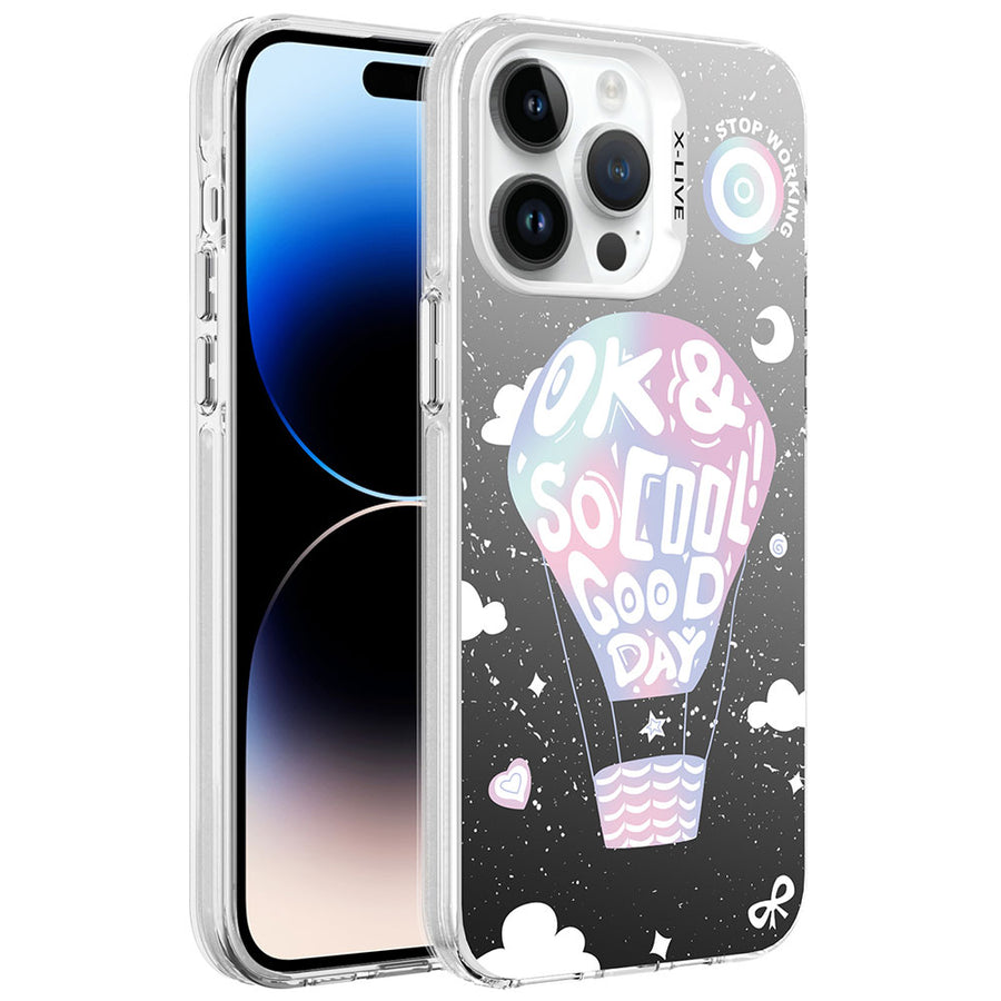 iPhone 14 Pro Kılıf Desenli Zore Silver Sert Kılıf - Balon