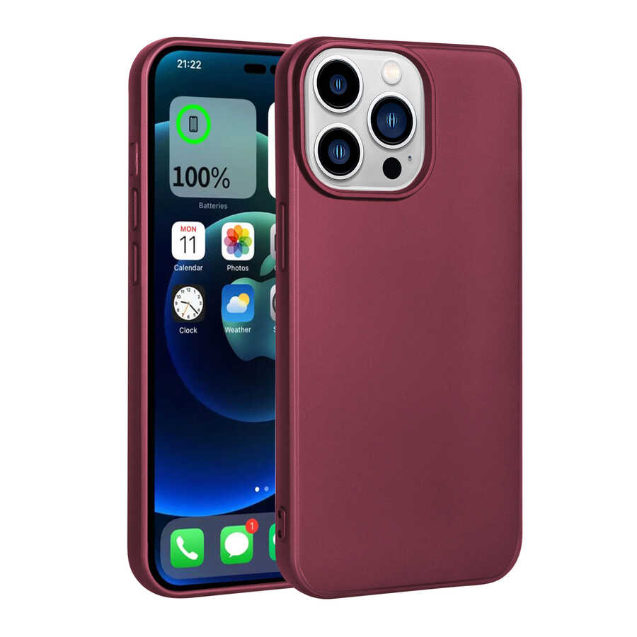 iPhone 14 Pro Kılıf Zore Premier Silikon Kılıf - Mürdüm
