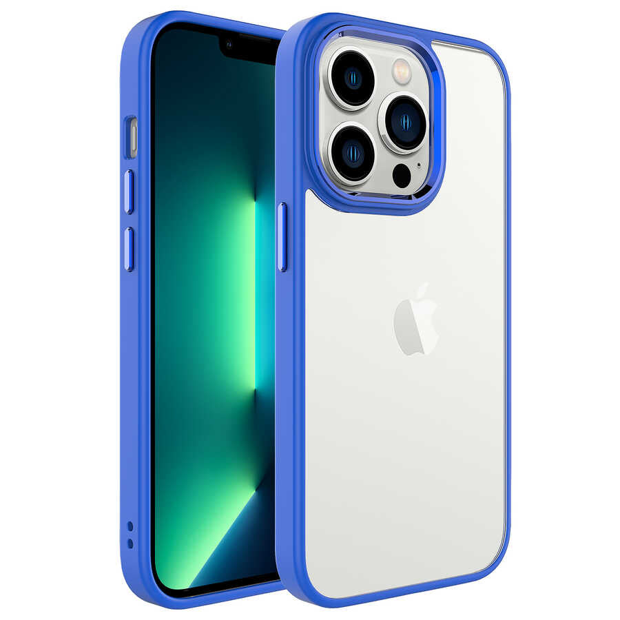 iPhone 14 Pro Max Kılıf Zore Krom Kılıf - Lacivert