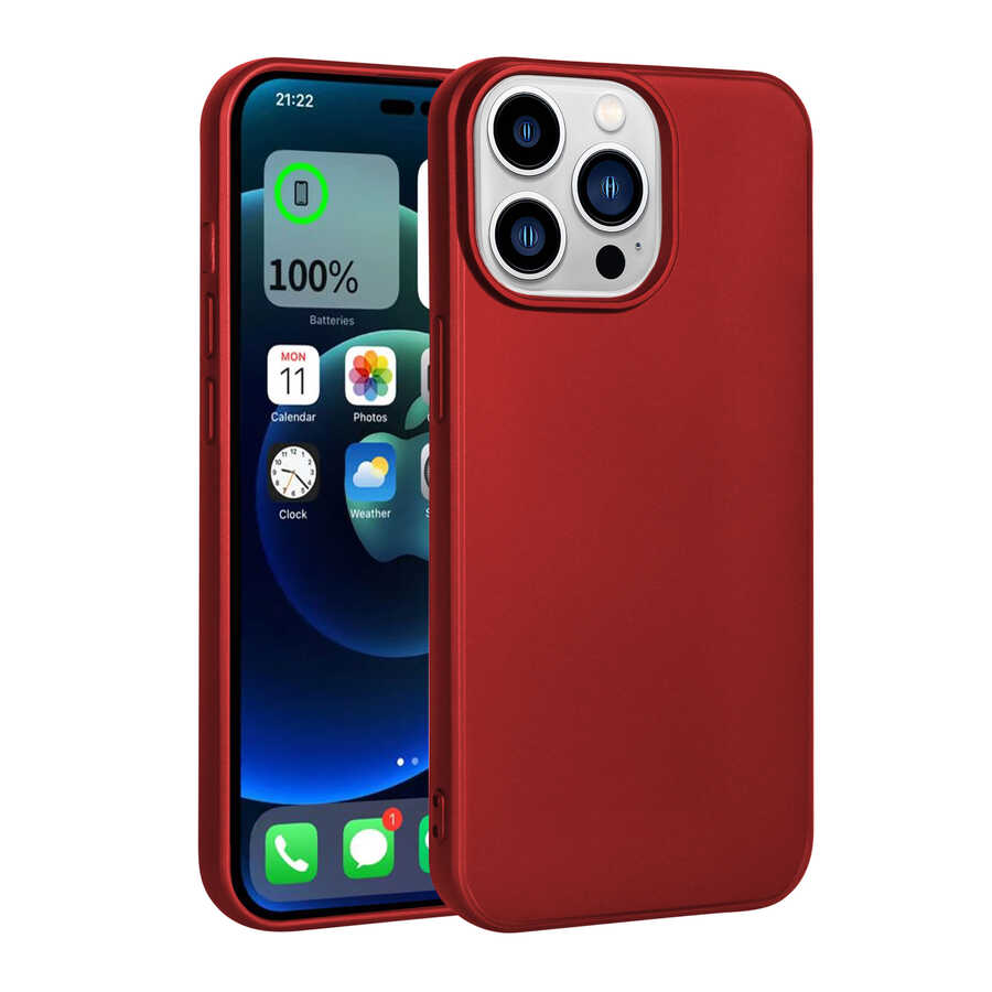 iPhone 14 Pro Max Kılıf Zore Premier Silikon Kılıf - Kırmızı