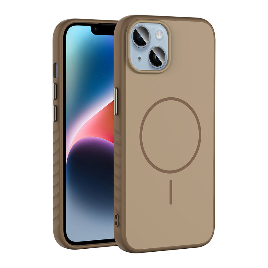 iPhone 15 Kılıf M-safe Şarj Özellikli Zore Tea Kılıf - Gold