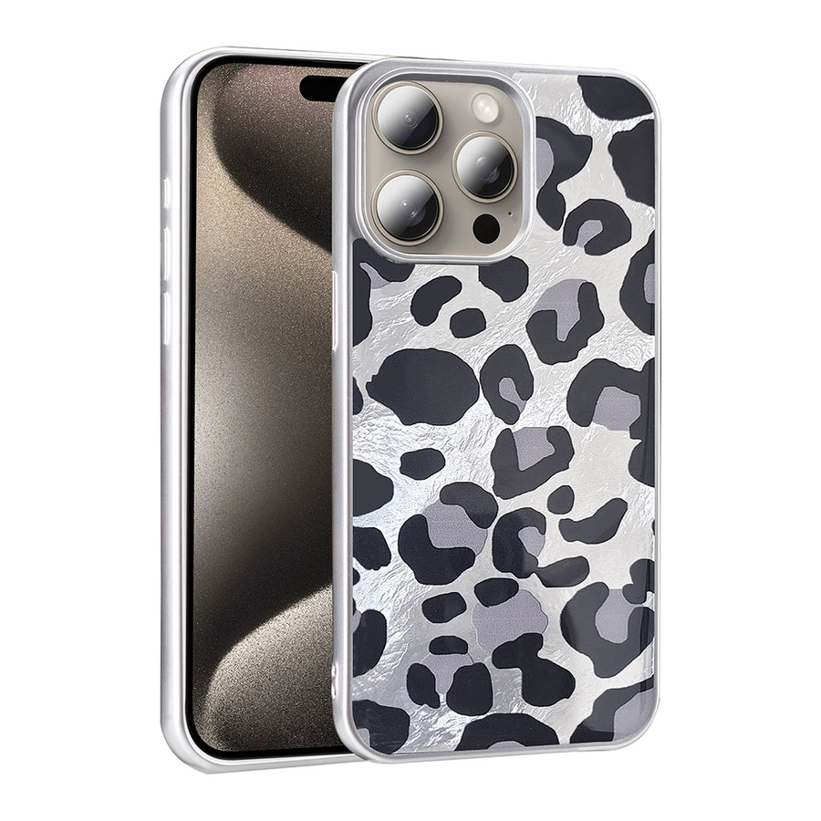 iPhone 15 Pro Max Kılıf Desenli Zore Mep Kılıf - Gri Leopar