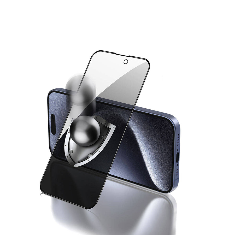 iPhone 15 Zore Rika Premium Privacy Temperli Cam Ekran Koruyucu - Siyah