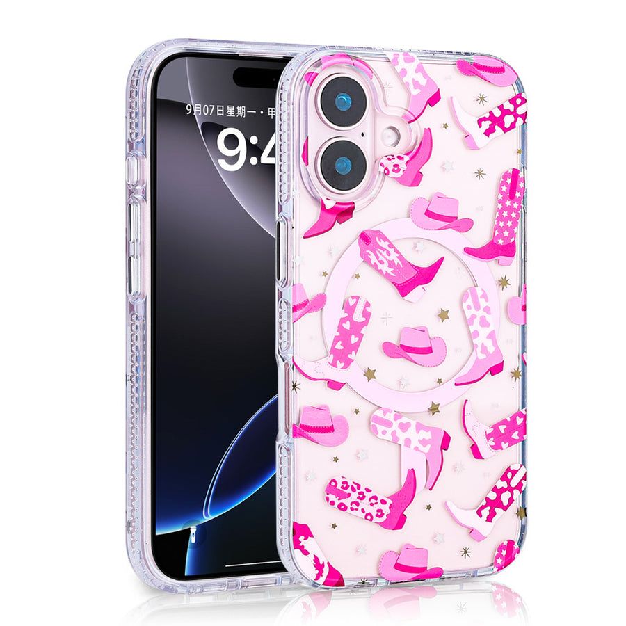 iPhone 16 Kılıf M-safe Şarj Özellikli Zore Stilo Kılıf - Pembe