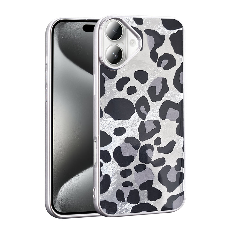 iPhone 16 Plus Kılıf Desenli Zore Mep Kılıf - Gri Leopar