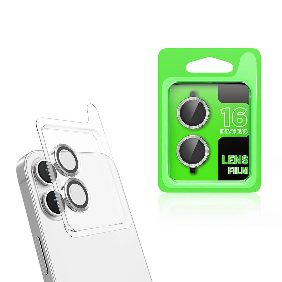 iPhone 16 Plus Zore CL-07 Kamera Lens Koruyucu - Gümüş