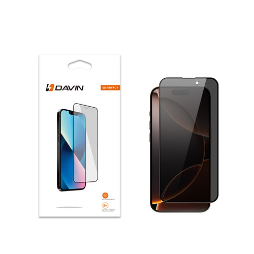iPhone 16 Pro Davin 5D Privacy Cam Ekran Koruyucu - Siyah
