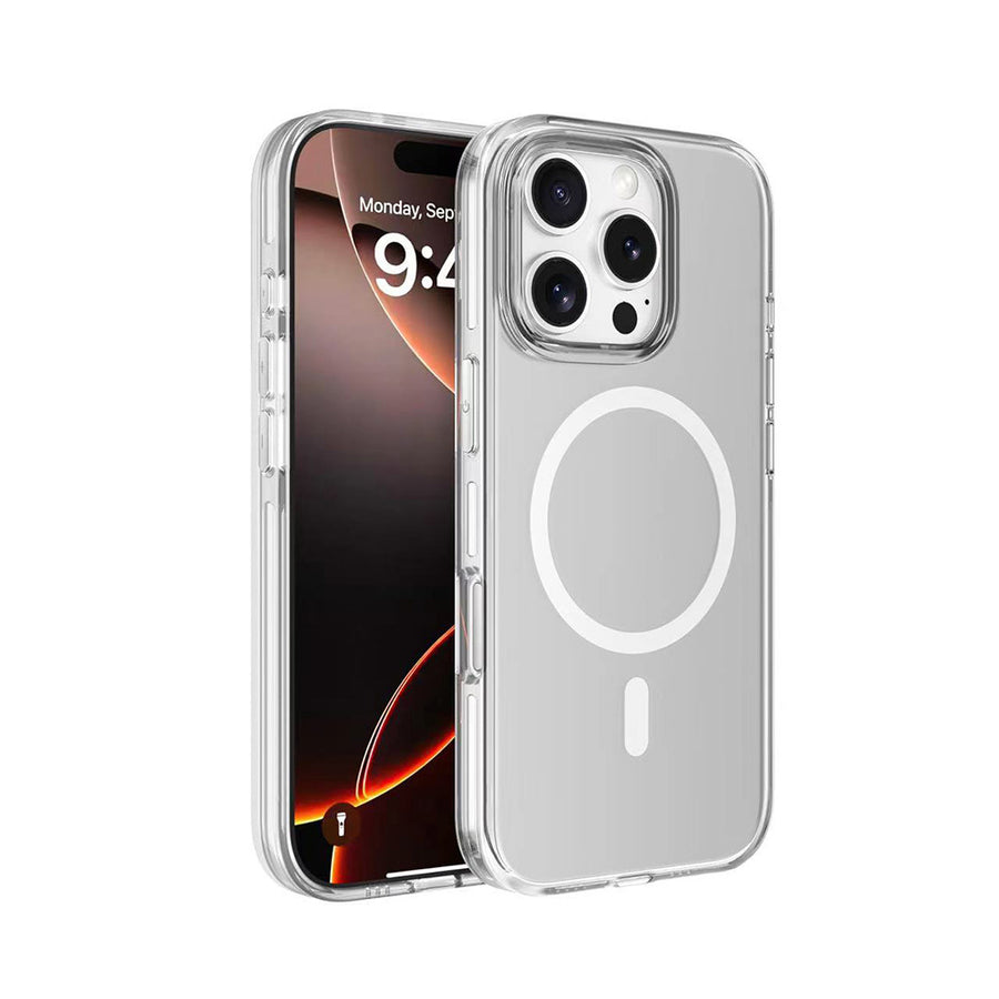 iPhone 16 Pro Max Kılıf M-safe Şarj Özellikli Kamera Korumalı Zore Kripto Kılıf - Şeffaf