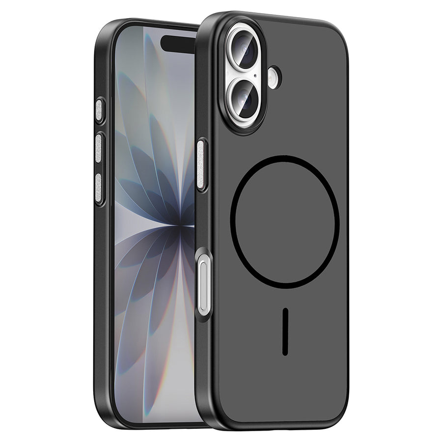 iPhone 17 Kılıf M-Safe Şarj Özellikli Zore Lora PC Kılıf - Siyah