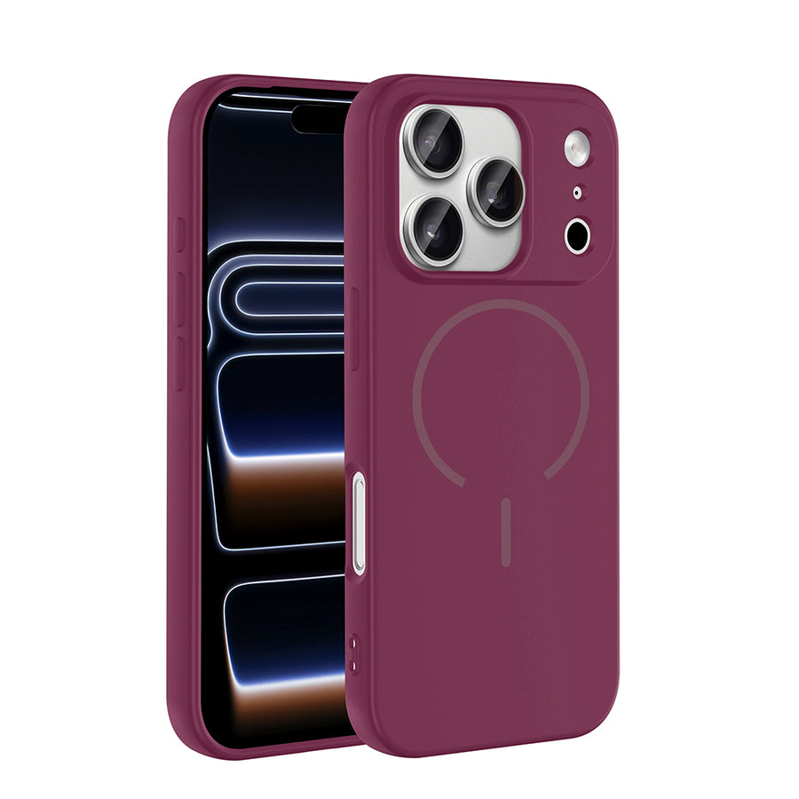 iPhone 17 Pro Kılıf M-safe Şarj Özellikli Zore Meta Kılıf - Mürdüm
