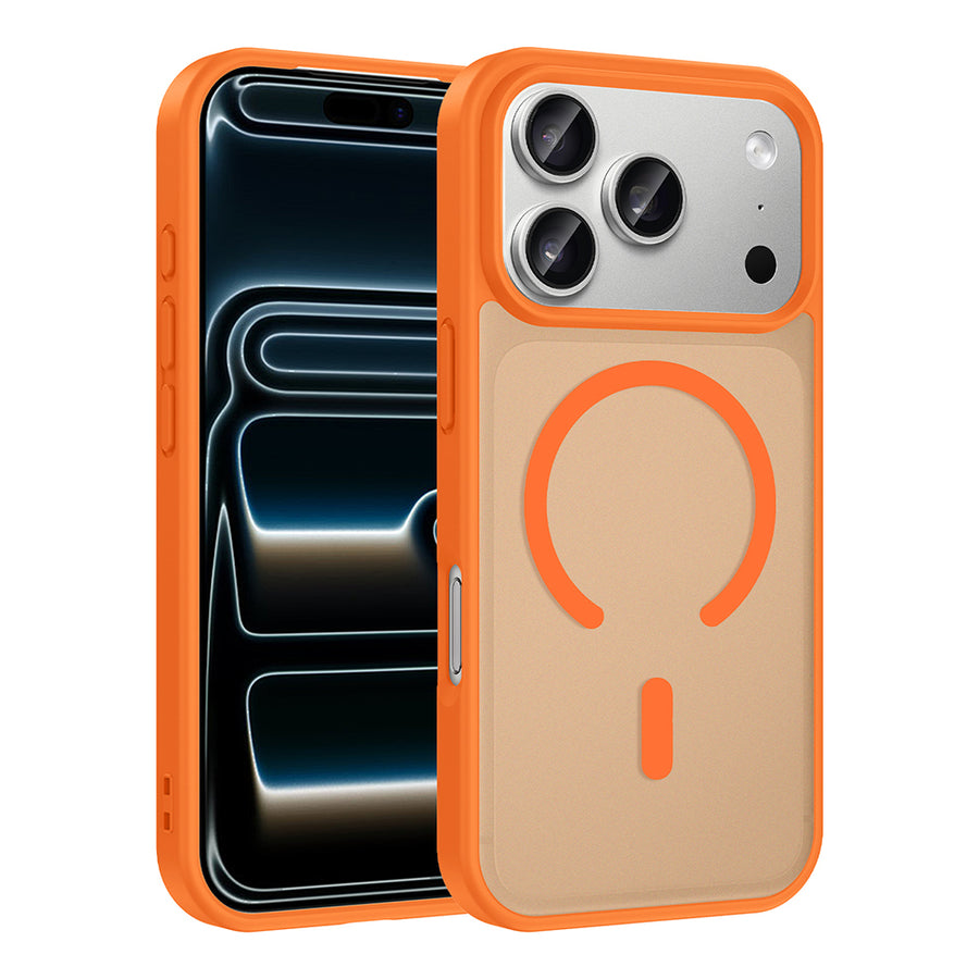 iPhone 17 Pro Max Kılıf M-safe Şarj Özellikli Zore Babet Kılıf - Turuncu
