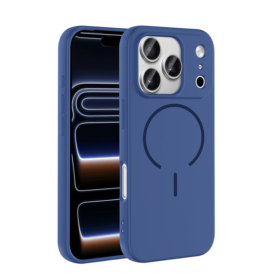 iPhone 17 Pro Max Kılıf M-safe Şarj Özellikli Zore Meta Kılıf - Lacivert