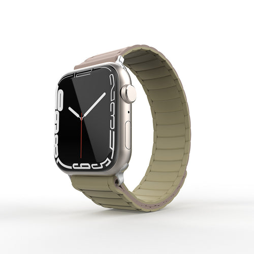 Watch 10 42mm Zore KRD-122 Silikon Kordon Strap Kayış - Kahverengi-Krem