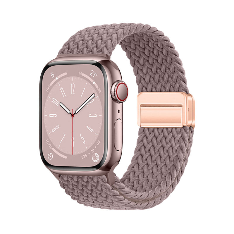 Watch 10 42mm Zore KRD-134 Örgü Tasarımlı Hasır Kordon Strap Kayış - Mor