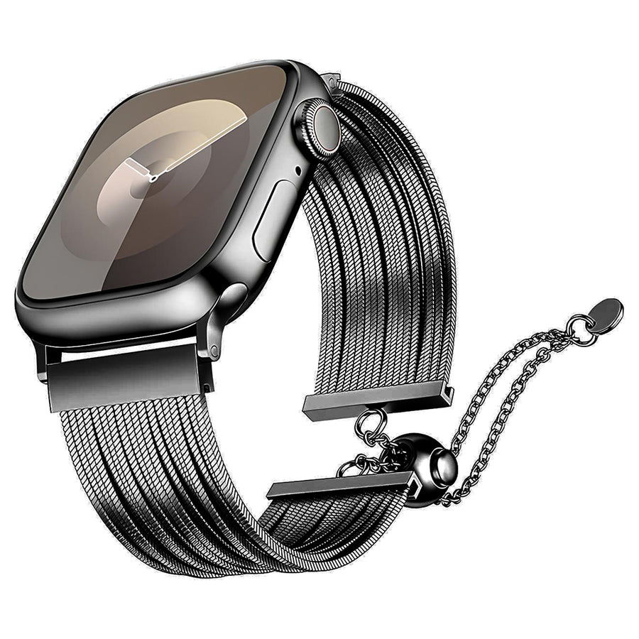 Watch 10 42mm Zore KRD-137 Metal Hasır Kordon - Siyah