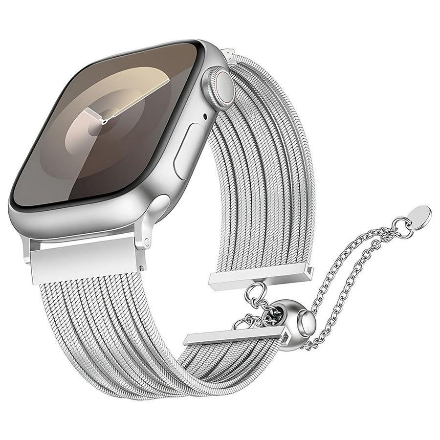 Watch 10 42mm Zore KRD-137 Metal Hasır Kordon - Gümüş