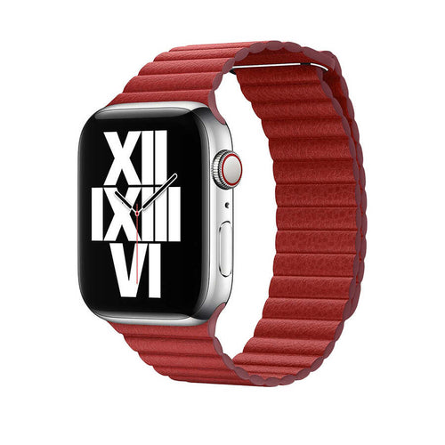 Watch 40mm KRD-09 Deri Lop Kordon - Kırmızı