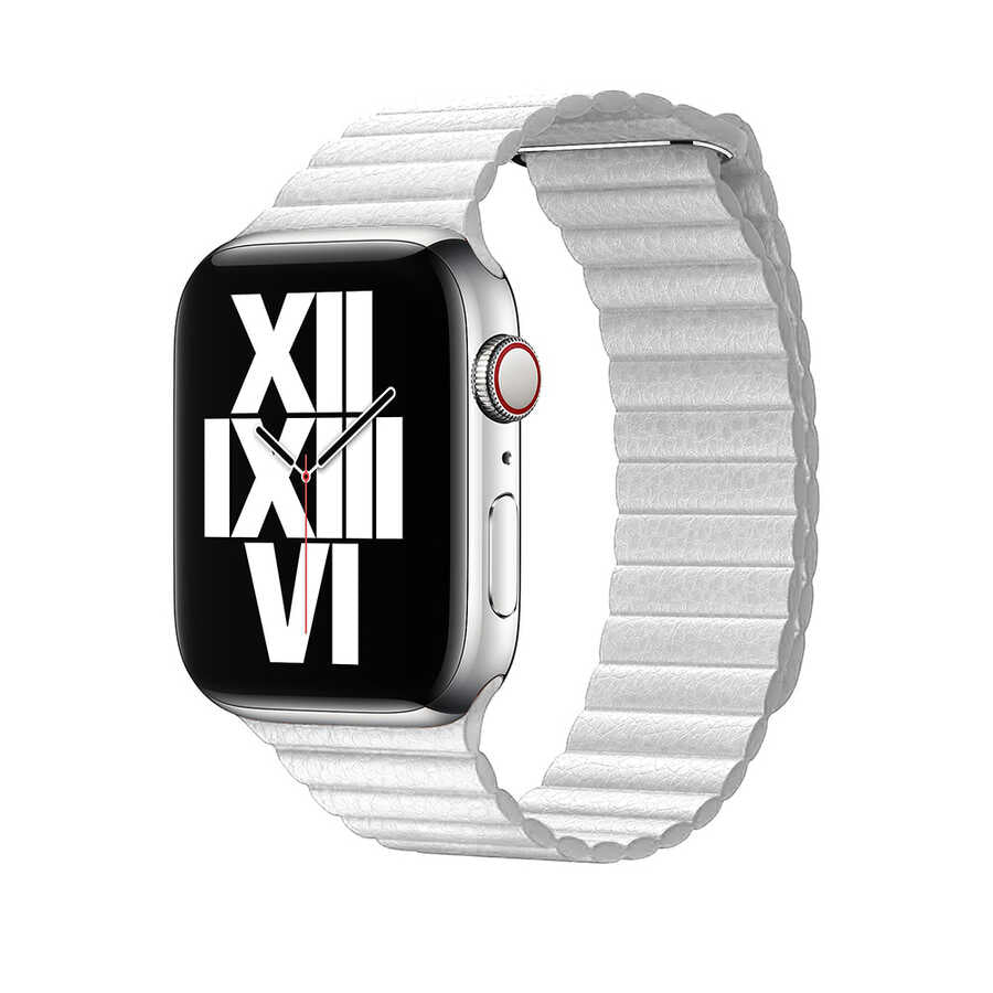 Watch 40mm KRD-09 Deri Lop Kordon - Beyaz